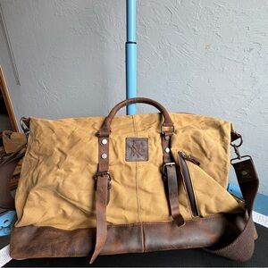 Waxed Canvas and Leather Duffle Bag